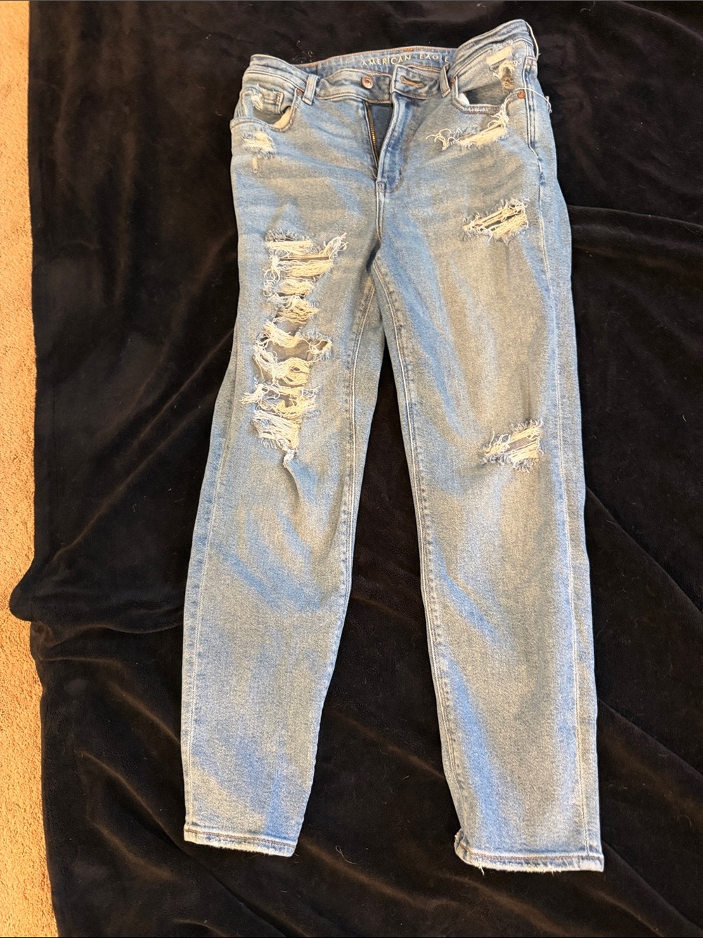 American Eagle Outfitters Light Blue Distressed Skinny Jeans